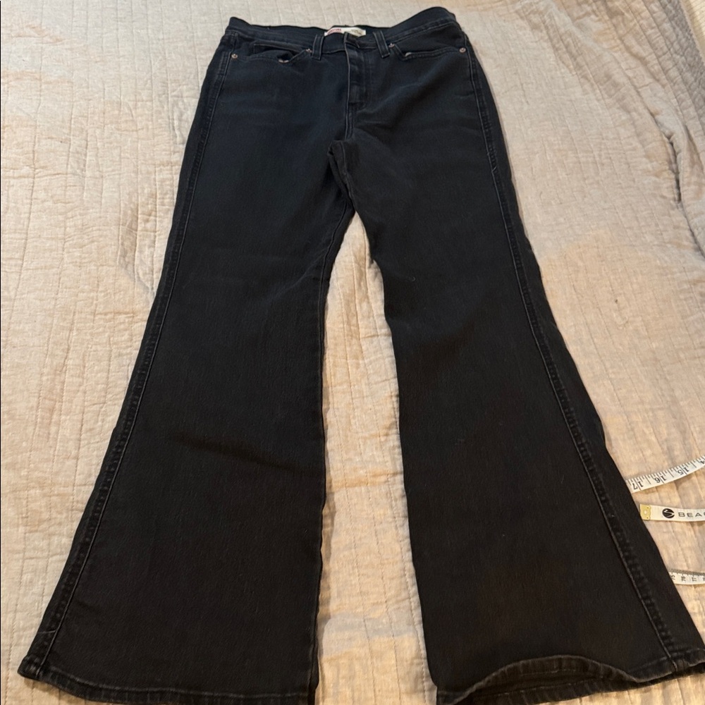 Signature by Levi Strauss Black High-Rise Flare Jeans
